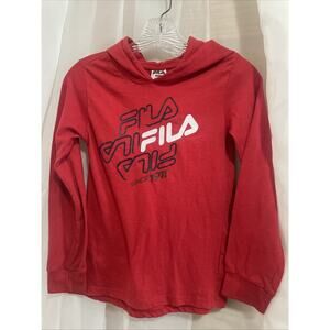 Fila Red Black Hoodie Boys Size‎ Med 10 Plus Black Shorts YL Black White Logo